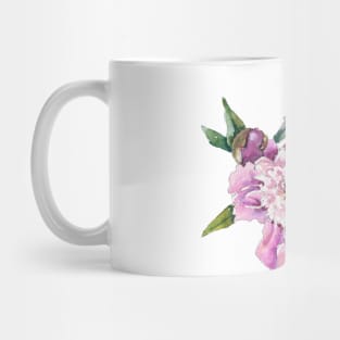 Pink peonies watercolor illustration Mug